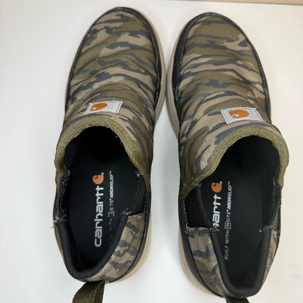 Carhartt Men’s Camo Detroit Canvas Mid Slip On Sneakers Workwear Outdoors Size 8